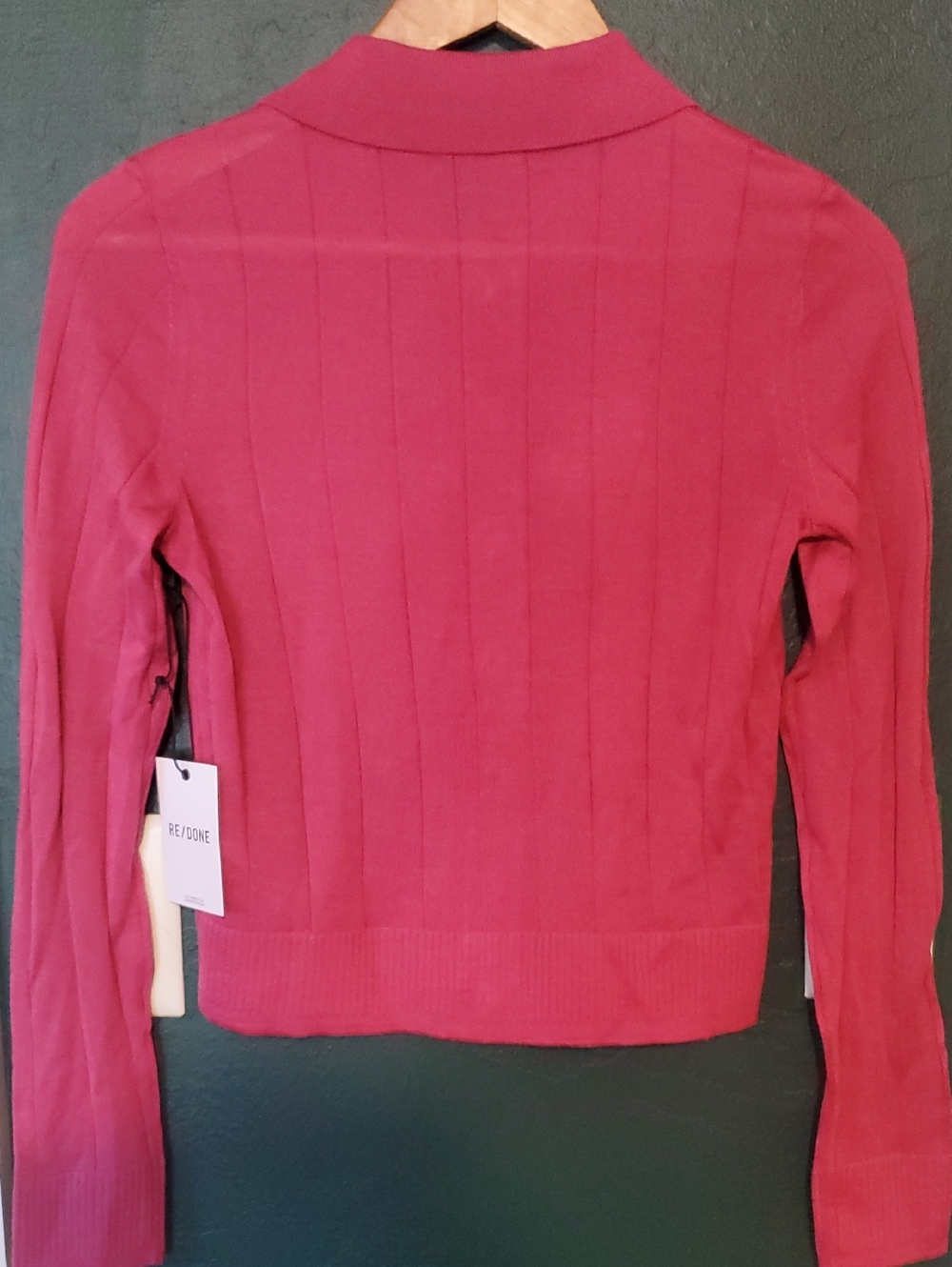 RE/DONE Caroline Ribbed Merino Wool And Silk Cardigan - Picture 11 of 13